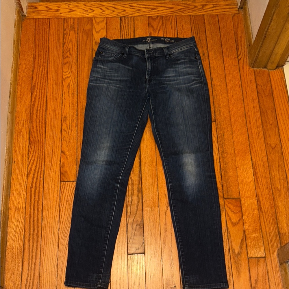 7 For All Mankind Deep Indigo Skinny Jeans